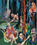 Cambing, 2014, Acryl und Lack auf Leinwand, 110 x 90 cm