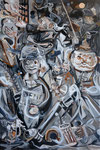 Mudwucht, 2018, Acryl, Lack und Ölkreide auf Leinwand, 120 x 80 cm (Privatsammlung Berlin)