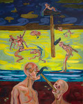 Hammer u. Tanz, 2021, Acryl und Öl auf Leinwand, 150x120 cm