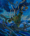 Fluke, 2013-18,  Acryl/Lack/Ölkreide auf Leinwand, 110x90 cm