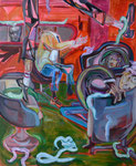 Coolgate, 2015,  Acryl/Lack/Ölkreide auf Leinwand, 110x90 cm