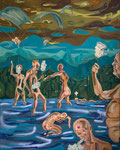 Tester, 2021, Acryl und Öl auf Leinwand, 150x120 cm