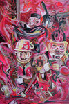 Unwucht, 2018, Acryl, Lack und Ölkreide auf Leinwand, 120 x 80 cm (Privatsammlung Berlin)