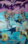 Divers, 2021, Acryl und Öl auf Leinwand, 200x130 cm