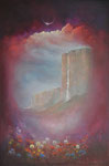 2021-24, 60x90, In het magisch-realisme hebben landschappen eigen persoonlijkheden en verhalen. Een bos kan oude geheimen fluisteren, een rivier kan herinneringen naar de zee vervoeren. Sentimenten groter als afstanden.