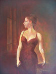 Studie naar MmeX van Singer-Sargent. Olieverf op doek. 2024.