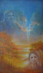 Heden en Verleden. Portretkunst. 60x100 cm . olieverf op paneel . 