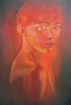 "Kijk"  2025, 120 x 80,  Olieverf op linnen.   'Als ik zie, met de ogen van mijn ziel.'
