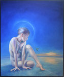 "Oneindig Inzicht ", 2022, . 100x120 cm. Olieverf op doek. De grootsheid van het universum ligt niet buiten ons, Kijk maar. Met je ogen kun je het formaat niet aanraken...met je ziel wel. 