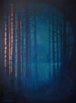 "Blauwe Schemering" 60X80, 2017-2024. Olieverf en structuren op paneel. 