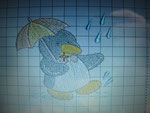 Pinguin mit Schirm
