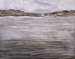 Eve Ashcraft, Gray Shore, 2014 acrylic on birch panel 10" x 8"