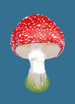 Pilz Glück blau