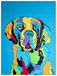 Titre :  SAINT BERNARD Médium : Acrylique sur toile   Dimensions : 50 x 40 cm Année : 2019 DISPONIBLE