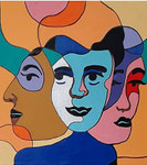 Titre : BRAINSTORMING  Médium : Acrylique sur toile Dimensions : 59,4 x 42 cm   Année : 2021  DISPONIBLE  