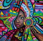 Titre : ETHNICITE  Médium : Acrylique sur papier Dimensions : 59,4 x 42 cm Année : 2020 DISPONIBLE