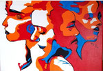 Titre  : DOS A DOS  Médium : Acrylique sur toile Dimensions :42 x 29.7 cm   Année : 2021  DISPONIBLE  