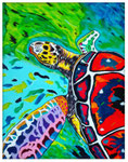Titre :  TORTUE Médium : Acrylique sur toile   Dimensions : 50 x 40 cm Année : 2019 DISPONIBLE