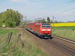 RE 15113 Treysa - Frankfurt (M) wird am 17. April 2014 bei Kirch-Göns von 146 121 angeführt.