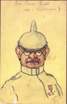 Herr Pomm Kwitt (Ober Leutnank). Carte postale dessinée par Octave Sanspoux en 1919 et envoyée à son frère Joseph en 1919, au Canada.
