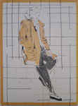 Modeillustration original aus den 1960igern, 17x22 cm, auf Holz aufgezogen,  € 60,00