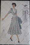 Original Modeblatt aus den 1950igern,  20x30x3,5cm  auf Keilrahmen aufgezogen,  € 95,00