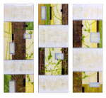 Mediterranean Winter - Mixed Media auf Holz mit Epoxidharz - 3x (120 x 40 cm)