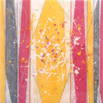 Pinky Yelly II - Mixed Media auf Holz mit Epoxidharz - 50 x 50 cm