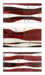 Red Earth of Mallorca II - Mixed Media auf Holz mit Epoxidharz - 3x (40 x 20 cm) 