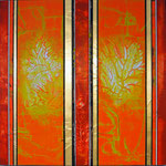 Dancing Green II - Mixed Media auf Holz mit Epoxidharz - 80 x 80 cm