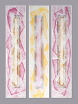 Broken Glass - Mixed Media on wood with epoxy resin - 3x(160 x 35 cm)