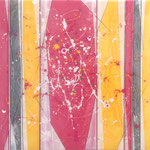 Pinky Yelly I - Mixed Media auf Holz mit Epoxidharz - 50 x 50 cm
