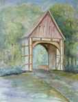 Hoftor Gut Schledebrück, 1999, Aquarell, 40x32