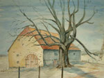 Scheune in Tatenhausen, 1989, Aquarell, 36x48