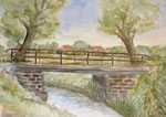 Brücke über den Hamelbach, 1998, Aquarell, 30x40