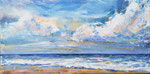 Meeresstimmung mit Wolken 1 - Acryl auf Leinwand - 30x60 cm - 2023 (in Privatbesitz)