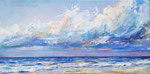 Meeresstimmung mit Wolken 2 - Acryl auf Leinwand - 30x60 cm - 2023