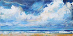 Meeresstimmung mit Wolken 3 - Acryl auf Leinwand - 30x60 cm - 2023