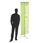 Bannerständer mit Kreuzfuß und Textilgrafik 60x200 cm