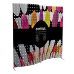 CONTOUR Messewand geschwungen mit Stoffgrafik