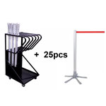 TEMPALINE CART Set mit 25 Stück TEMPALINE-STYLE Absperrpfosten
