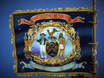Zouave et Etendard du 5 th New-York. Figurine Résine 100 mm, Etendard en cuivre 02 mm.
