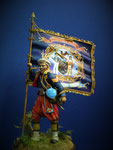 Zouave et Etendard du 5 th New-York. Figurine Résine 100 mm, Etendard en cuivre 02 mm.