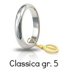 Fede Unoaerre Classica Oro Bianco grammi 5 fascia stretta mm 3,6 Referenza: 50AFN1B