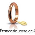 Fede Unoaerre Classica Oro Rosa Grammi 4 mm 3 Francesina Referenza: 40 AFN4R
