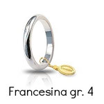 Fede Unoaerre Classica Oro Bianco 4 Grammi mm 3,0 Francesina Referenza: 40 AFN4B