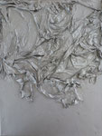 " schwarz sehen" Seidenpapier, Ölfarbe und Dispersionsfarbe auf Leinwand   30x24cm  2014