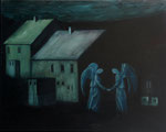 Jürgen Kramer: *Böhmische Dörfer 4*, 1993, Öl/Leinwand, 80 x 100 cm 