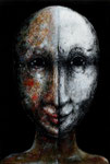 Piotr Kamieniarz: *Das doppelte Porträt*, 2015, Acryl/Papier,  38 x 26 cm