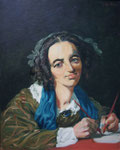 Johannes Grützke: *Porträt Fanny Hensel*,14.9.2010, Öl/Leinwand, 100 x 80 cm